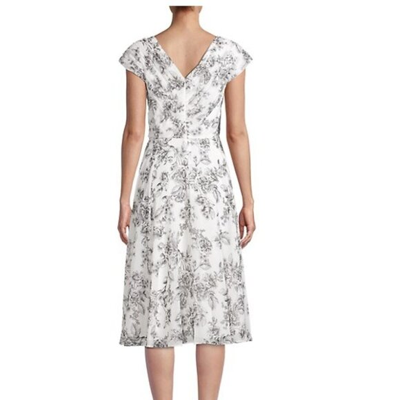 Rachel Parcell Floral Chiffon Wrap Dress in White sz 6 - Picture 2 of 5